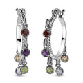 Ankur Treasure Chest Peridot Chandelier Hoop Earrings in Stainless Steel 3.10 ctw - Sticky add to cart bar