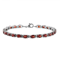 Mozambique Garnet 11.65 ctw Bracelet in Stainless Steel (7.50 In)