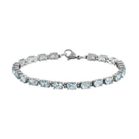 Sky Blue Topaz 14.10 ctw Bracelet in Stainless Steel (8.00 In)