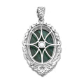 African Malachite Solitaire Pendant in Platinum Over Copper with Magnet 42.35 ctw - Sticky add to cart bar