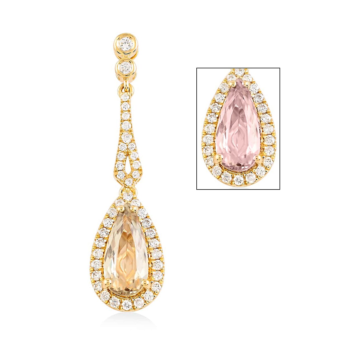 Certified and Appraised Iliana 18K Yellow Gold AAA Turkizite and G-H SI Diamond Pendant without Chain 1.75 ctw