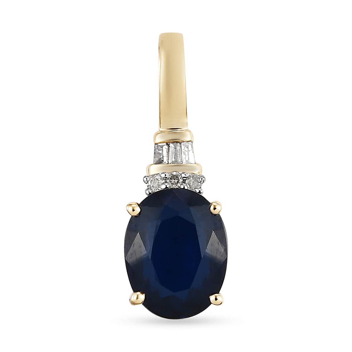 Luxoro 10K Yellow Gold AAA Tanzanian Blue Spinel (DF) and Diamond Pendant 2.35 ctw