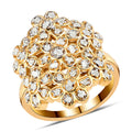 Uncut Diamond Flowers Ring in Platinum Over Sterling Silver (Size 5.0) 0.33 ctw - Sticky add to cart bar