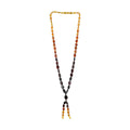 Multi Color Amber Beaded Necklace with Tassels 32 Inches in Sterling Silver - Sticky add to cart bar