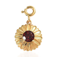 Mozambique Garnet Charm in Vermeil Yellow Gold Over Sterling Silver 1.00 ctw