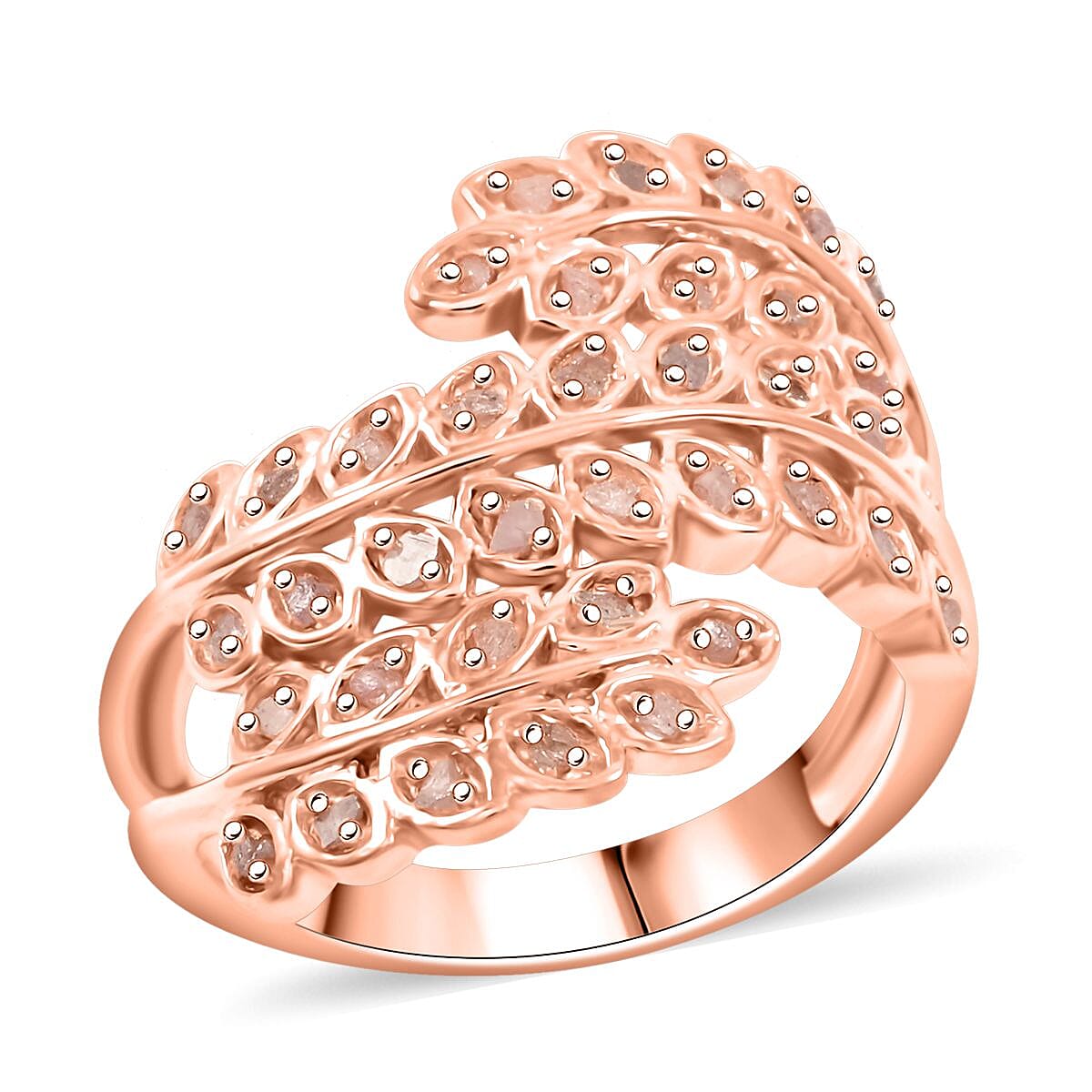 GP ITALIAN GARDEN COLLECTION Uncut Natural Pink Diamond Cluster Ring in Vermeil Rose Gold Over Sterling Silver 0.33 ctw (1)