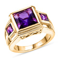 Lusaka Amethyst 4.00 ctw Ring in 14K Yellow Gold Over Sterling Silver (Size 5.5) - Sticky add to cart bar