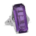DOORBUSTER Rose De France Amethyst and Natural White Zircon Ring in Platinum Over Sterling Silver 7 Grams 19.50 ctw - Sticky add to cart bar