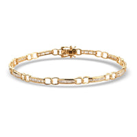 White Diamond Bracelet in 18K Vermeil YG Over Sterling Silver (8.0 In) 1.00 ctw