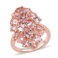 Blush Tourmaline Cluster Ring in Vermeil Rose Gold Over Sterling Silver 3.90 - Sticky add to cart bar