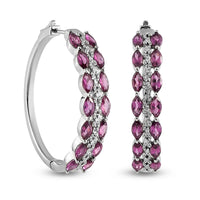Premium Orissa Rhodolite Garnet 8.70 ctw Earrings in Platinum Over Sterling Silver