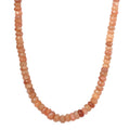 Peach Moonstone Beaded Necklace 20 Inches in Rhodium Over Sterling Silver 245.00 ctw - Sticky add to cart bar