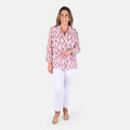 TAMSY Pink Feather Two-piece Blouse Set - M - Sticky add to cart bar