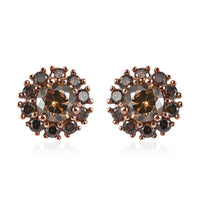 Luxoro 10K Rose Gold Natural Champagne Diamond Stud Earrings 1.00 ctw
