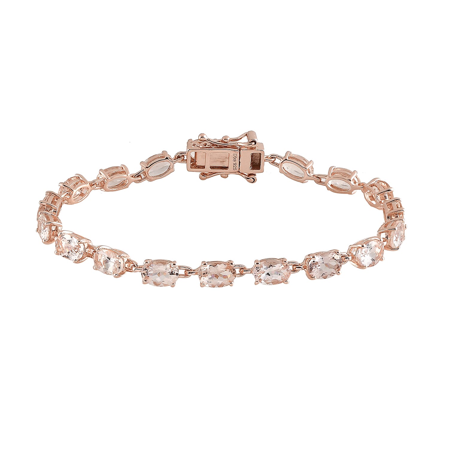 Marropino Morganite Tennis Bracelet in Vermeil Rose Gold Over Sterling Silver (8.00 In) 9.65 ctw