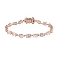 Marropino Morganite Tennis Bracelet in Vermeil Rose Gold Over Sterling Silver (8.00 In) 9.65 ctw