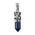 Freshened Lapis Lazuli Pencil Shape Pendant in Platinum Over Copper 16.65 ctw - Sticky add to cart bar