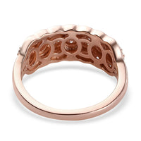 Natural Pink Diamond and Diamond Ring in Vermeil Rose Gold Over Sterling Silver 0.50 ctw