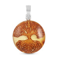 Baltic Amber Tree of Life Round Pendant in Sterling Silver - Sticky add to cart bar