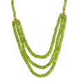 Arizona Peridot Multi Row Necklace 18-20 Inches in Vermeil Yellow Gold Over Sterling Silver 210.00 ctw - Sticky add to cart bar