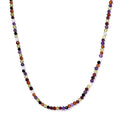 Multi Gemstone Beaded Necklace 18 Inches in Rhodium Over Sterling Silver 31.15 ctw - Sticky add to cart bar