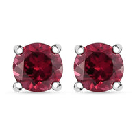 D'Joy Tanzanian Wine Garnet 1.25 ctw Solitaire Stud Earrings in Sterling Silver