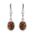 Matrix Fire Opal Lever Back Earrings in Sterling Silver 2.40 ctw - Sticky add to cart bar