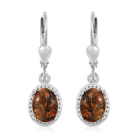 Matrix Fire Opal Lever Back Earrings in Sterling Silver 2.40 ctw