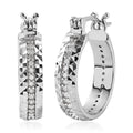 Diamond Classic Hoop Earrings in Sterling Silver - Sticky add to cart bar