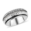 Diamond, Diamond-Cut Spinner Band Ring in Vermeil Rose Gold & Platinum Over Sterling Silver (Size 8.0) 0.50 ctw - Sticky add to cart bar
