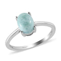 Larimar Solitaire Ring in Sterling Silver 1.35 ctw - Sticky add to cart bar
