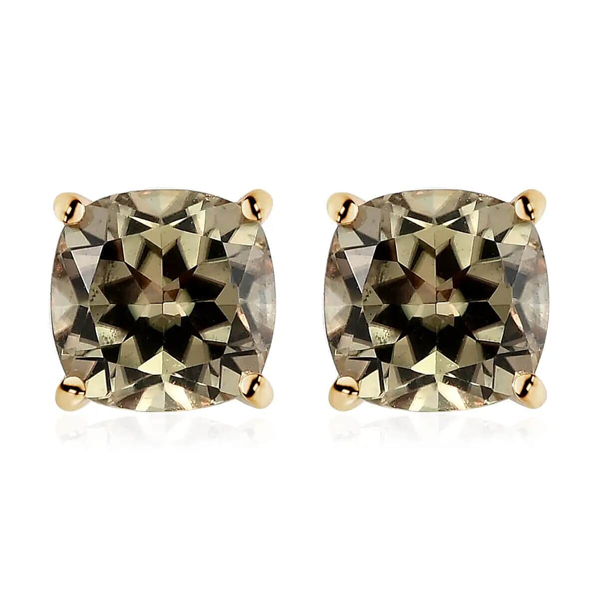 ILIANA 18K Yellow Gold AAA Turkizite Solitaire Stud Earrings 3.30 ctw