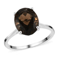 Brazilian Smoky Quartz Solitaire Ring in Sterling Silver (Size 5.0) 2.50 ctw - Sticky add to cart bar