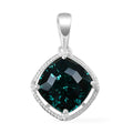 Emerald Crystal Solitaire Pendant in Sterling Silver - Sticky add to cart bar