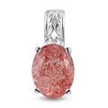 Cherry Quartz Solitaire Pendant in Sterling Silver 1.75 ctw - Sticky add to cart bar