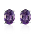 Mashamba Amethyst Stud Earrings in Sterling Silver 1.40 ctw - Sticky add to cart bar