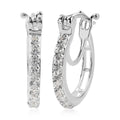 Simulated Champagne Diamond Hoop Earrings in Sterling Silver 1.10 ctw - Sticky add to cart bar