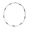 Yellow Tiger's Eye Beaded Paper Clip Chain Necklace (20 Inches) in Stainless Steel 6.00 ctw | Tarnish-Free, Waterproof, Sweat Proof Jewelry - Sticky add to cart bar