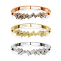 Natural Champagne and White Diamond, Yellow Diamond Ring in Vermeil Yellow Rose Gold and Platinum Over Sterling Silver 0.50 ctw - Sticky add to cart bar