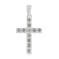 Simulated Diamond Cross Pendant in Sterling Silver 1.25 ctw - Sticky add to cart bar