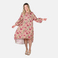 Tamsy Olive Floral Print Tunic - One Size Missy - Sticky add to cart bar