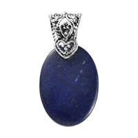 Lapis Lazuli Solitaire Pendant in Sterling Silver 23.85 ctw