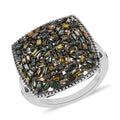 Multi Diamond Cocktail Ring in Rhodium and Platinum Over Sterling Silver 1.00 ctw - Sticky add to cart bar