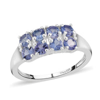 Tanzanite Band Ring in Sterling Silver (Size 5.0) 0.90 ctw