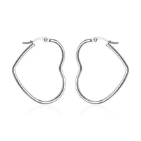 Heart Shaped Hoop Earrings in Stainless Steel