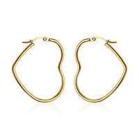 Heart Shaped Hoop Earrings in Stainless Steel