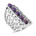 KARIS Mojave Purple Turquoise 5 Stone Ring in Platinum Bond (Size 10.0) 2.35 ctw - Sticky add to cart bar