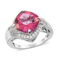 Pure Pink Mystic Topaz and Natural White Zircon Ring in Platinum Over Sterling Silver (Size 6.0) 5.25 ctw - Sticky add to cart bar