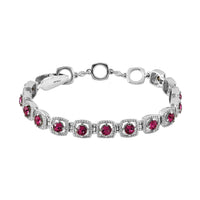 White Crystal Bracelet in Stainless Steel (8.00 In)