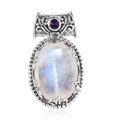Rainbow Moonstone and African Amethyst Pendant without Chain in Sterling Silver 12.35 ctw - Sticky add to cart bar